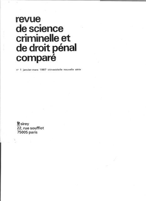 revue de science criminelle et de droit penal compare