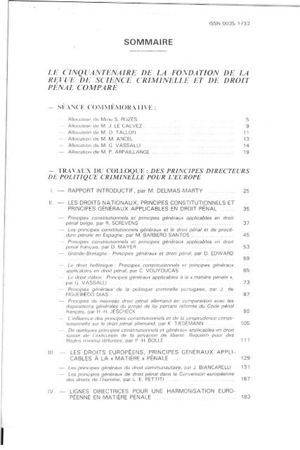 revue de science criminelle et de droit penal compare