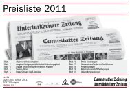 Preisliste 2011 - Cannstatter Zeitung ONLINE