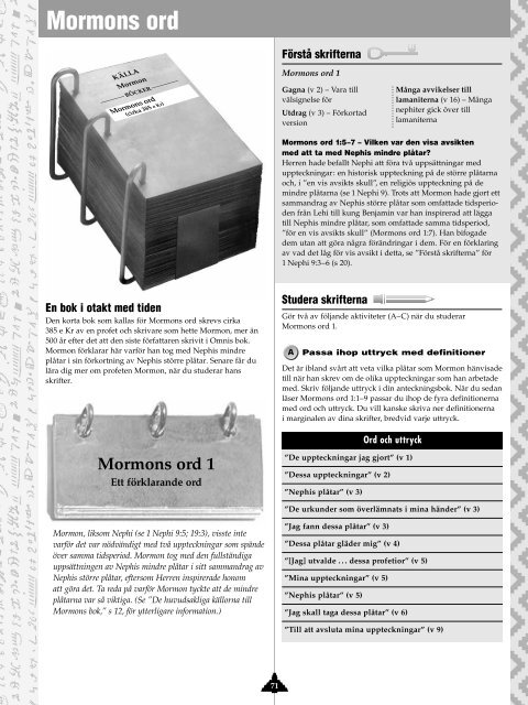 Mormons bok - Elevens Studievägledning