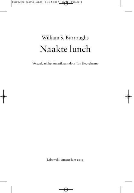 Burroughs Naakte lunch - Lebowski Publishers