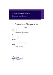 Postgraduate Diploma in Law - Leeds Metropolitan University