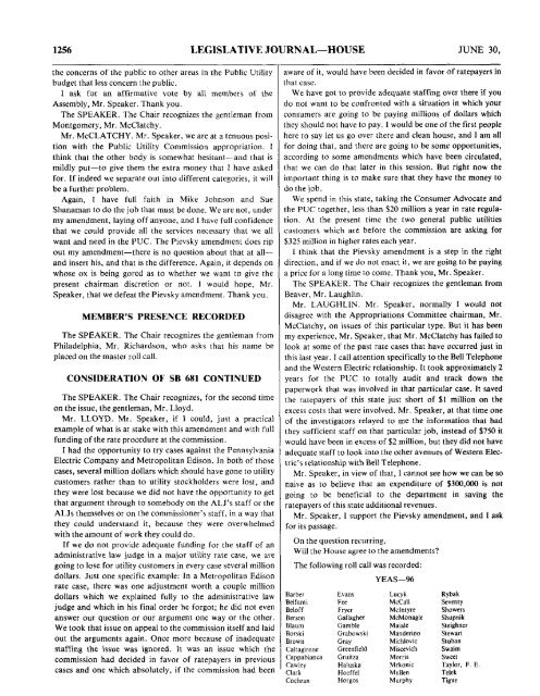 commonwealth of pennsylvania - The Pennsylvania General Assembly