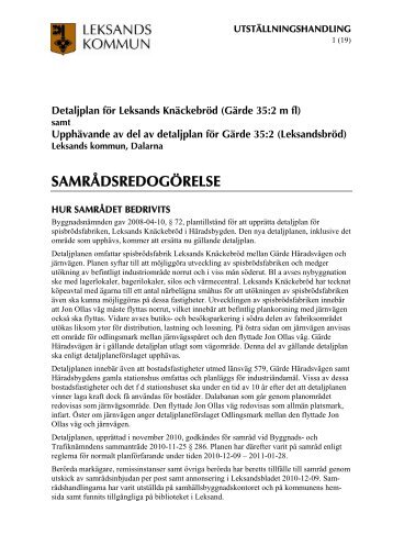 SAMRÅDSREDOGÖRELSE - Leksand