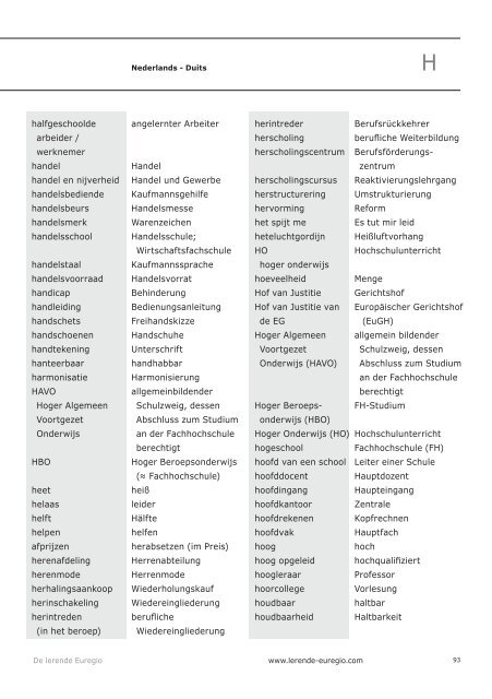 Woordenboek Detailhandel - Lerende Euregio