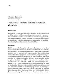 Vokaluttal i några finlandssvenska dialekter