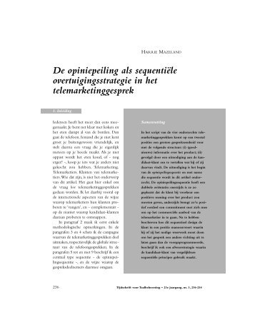 De opiniepeiling als sequentiële overtuigingsstrategie in het ...