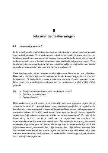 Hoofdstuk 8: Iets over het taalvermogen