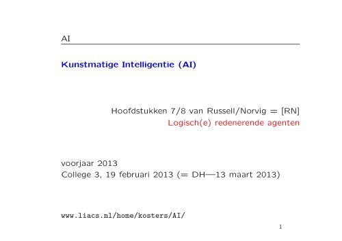 Logische agenten - Liacs