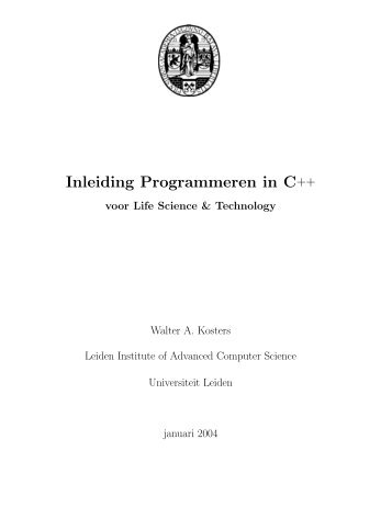 Inleiding Programmeren in C++ - Liacs