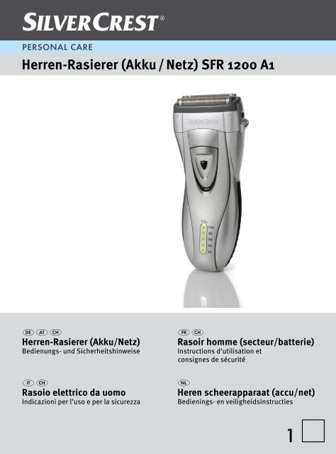 Herren-Rasierer (Akku / Netz) SFR 1200 A1 - Lidl Service Website