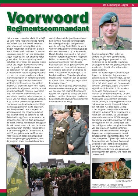 Regimentscommandant - Limburgse Jagers