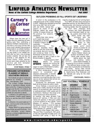 LINFIELD ATHLETICS NEWSLETTER - Linfield College