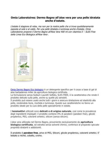 aloe benefici per la pelle