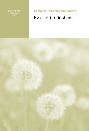 Allmänna råd för kvalitet i fritidshem