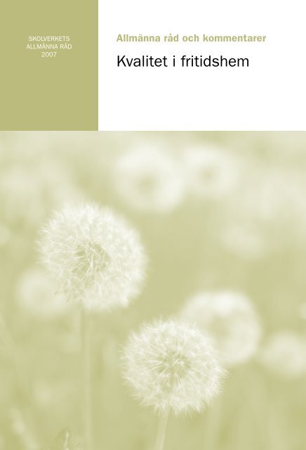 Allmänna råd för kvalitet i fritidshem