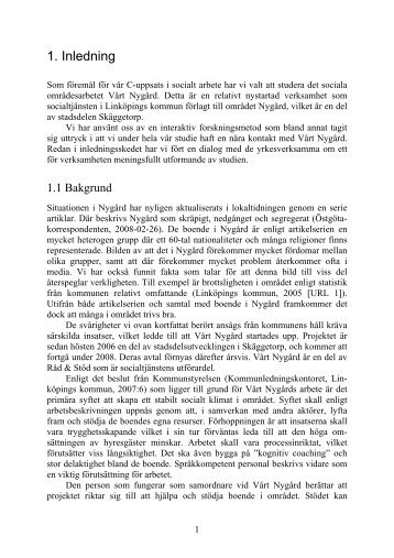 C-uppsats 2008 - Linköpings kommun