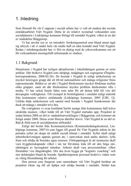 C-uppsats 2008 - Linköpings kommun