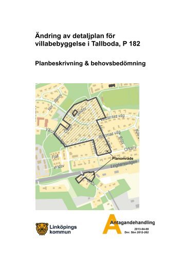 Antagande - planbeskrivning (PDF, 1179 kB) - Linköpings kommun