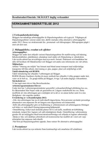 Skägget verksamhetsberättelse 2012 (PDF, 70 kB)