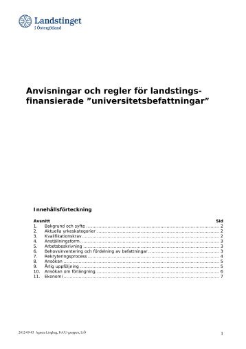 Läs mer om hur du söker en universitetsbefattning - Landstinget i ...