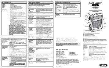 PCA CADD-Legacy pump Kort bruksanvisning