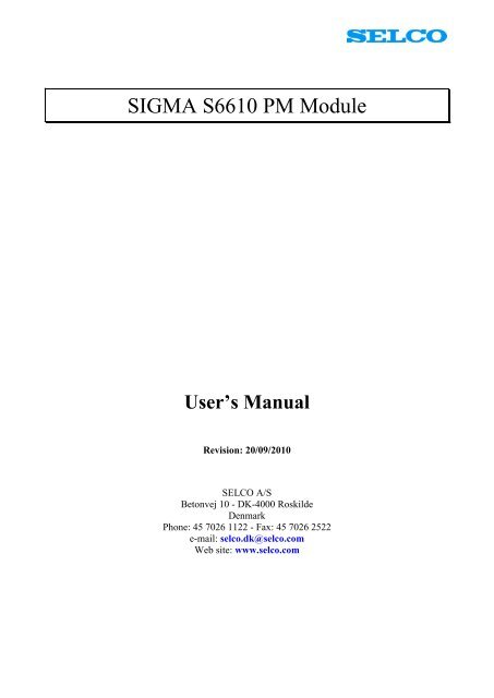 SIGMA S6610 PM Module - Littelfuse