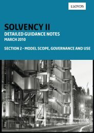 Model scope, governance and use - Lloyd's