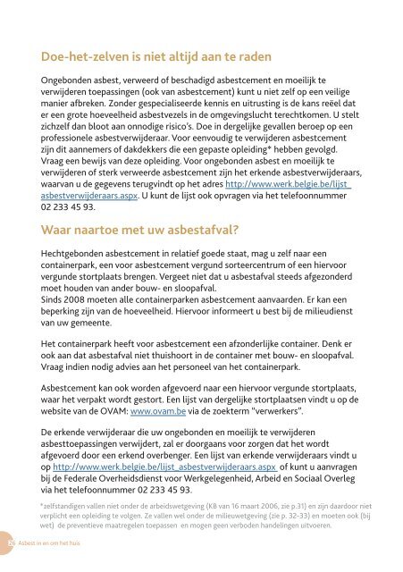 brochure 'Asbest in en om het huis' - Lne.be