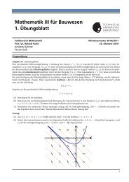 Mathematik III für Bauwesen 1. Übungsblatt