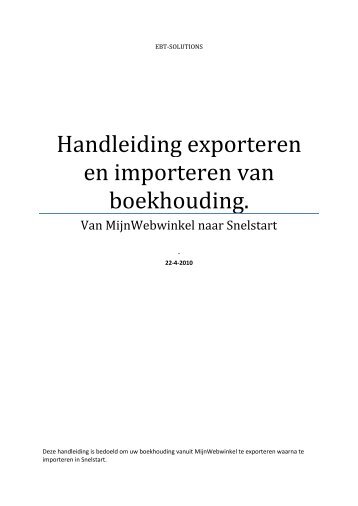 Handleiding exporteren en importeren van boekhouding.