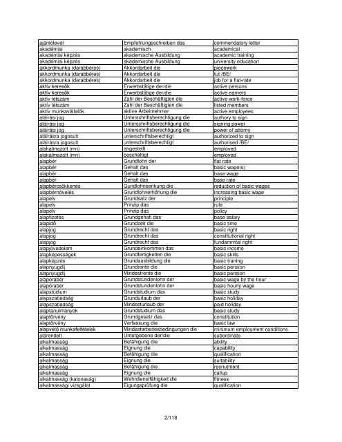 Magyar Német Angol adatbank Datenbank die data bank ...