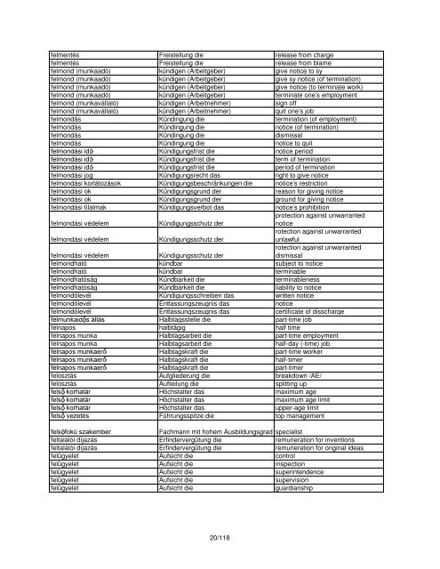 Magyar Német Angol adatbank Datenbank die data bank ...