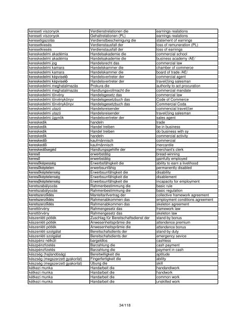 Magyar Német Angol adatbank Datenbank die data bank ...