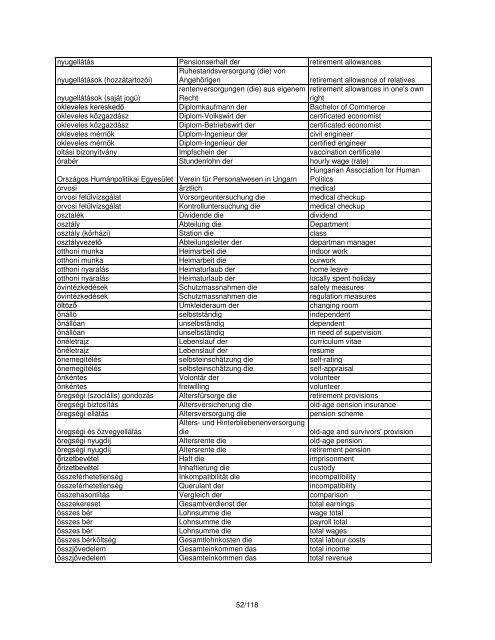 Magyar Német Angol adatbank Datenbank die data bank ...