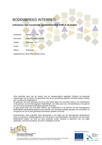 Indicatoren voor functionele agrobiodiversiteit (FAB) - Louis Bolk ...