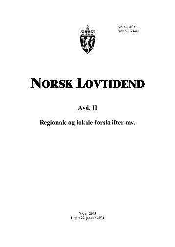 NORSK LOVTIDEND - Lovdata