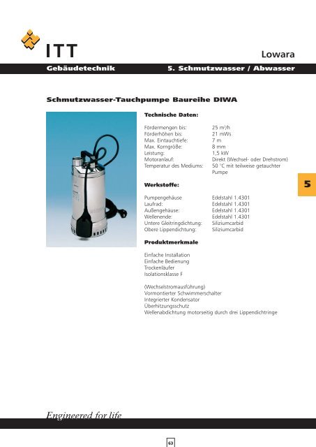 Lowara Gebäudetechnik Handbuch hydraulische Systeme