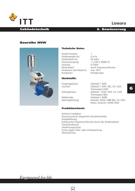 Lowara Gebäudetechnik Handbuch hydraulische Systeme