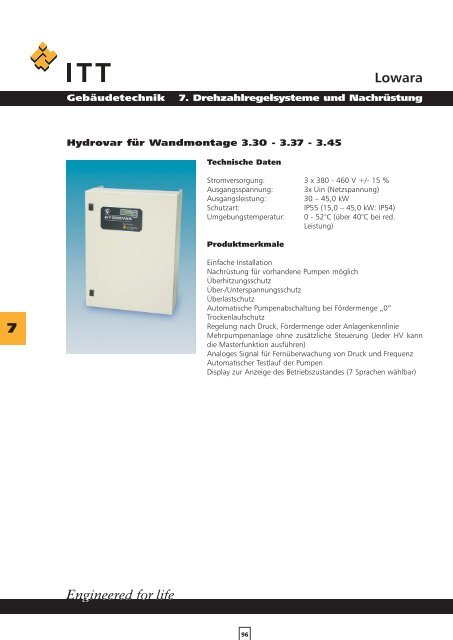 Lowara Gebäudetechnik Handbuch hydraulische Systeme