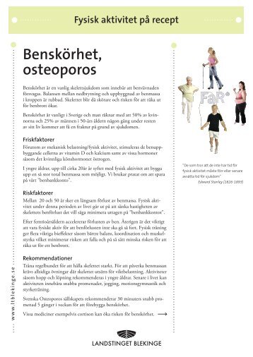 Benskörhet, osteoporos - Landstinget Blekinge