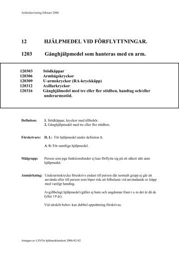 Hjälpmedel vid förflyttning - Landstinget Blekinge
