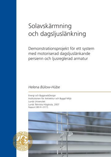 Omslag PDF slutrapport Belok.indd - Lunds Tekniska Högskola
