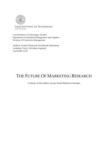 THE FUTURE OF MARKETING RESEARCH