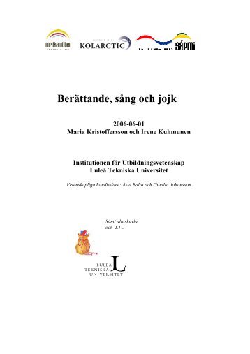 Berättande, sång och jojk - Luleå tekniska universitet
