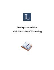 Pre Departure Guide 2012 - Luleå tekniska universitet