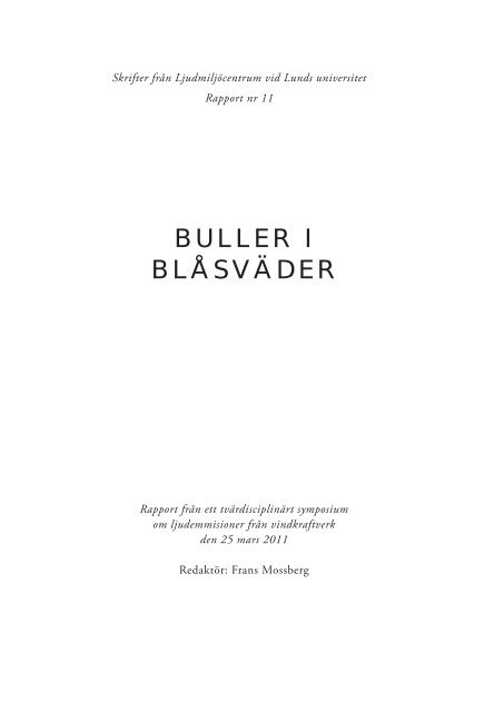 Buller i blåsväder - Lunds universitet