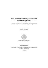 Risk and Vulnerability Analysis of Complex ... - Lunds universitet