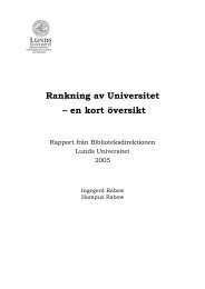 Rankning av Universitet – en kort översikt - Lunds universitets bibliotek