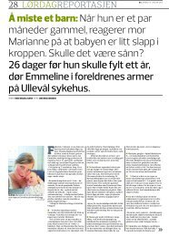 Intervju med Marianne Løbak og Lars Erland Nogva om tapet av lille ...